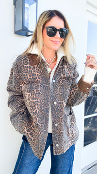 Wild Instinct Corduroy Collar Utility Jacket-160 Jackets-she + sky-Coastal Bloom Boutique, find the trendiest versions of the popular styles and looks Located in Indialantic, FL