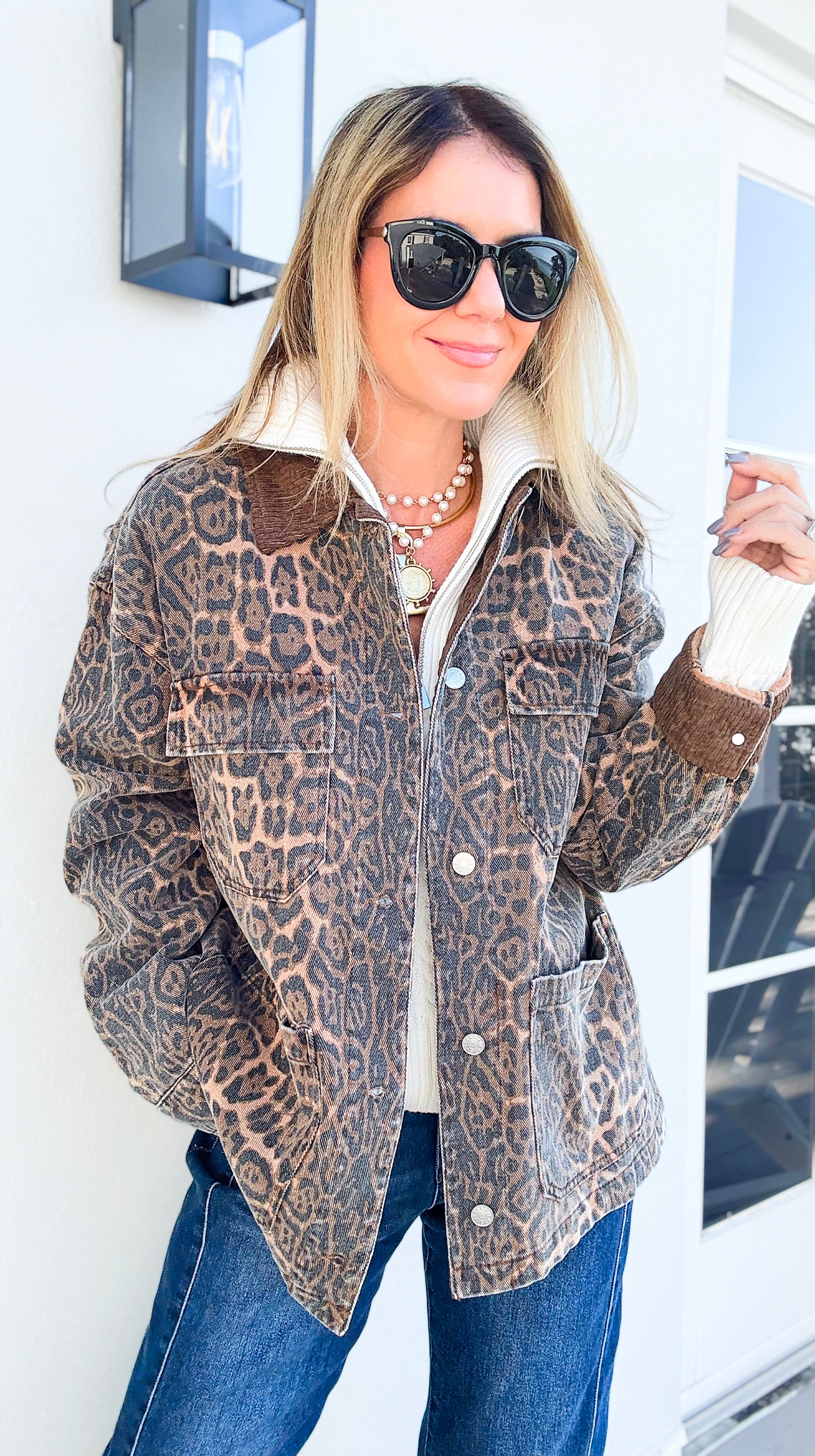 Wild Instinct Corduroy Collar Utility Jacket-160 Jackets-she + sky-Coastal Bloom Boutique, find the trendiest versions of the popular styles and looks Located in Indialantic, FL