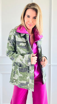 Forest Edge Utility Jacket-160 Jackets-mystree-Coastal Bloom Boutique, find the trendiest versions of the popular styles and looks Located in Indialantic, FL