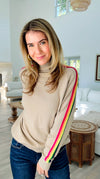 Rainbow Runway Sweater- Beige-140 Sweaters-V SKY-Coastal Bloom Boutique, find the trendiest versions of the popular styles and looks Located in Indialantic, FL