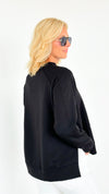 City Vibes Oversized Sweatshirt - Black-130 Long Sleeve Tops-Zenana-Coastal Bloom Boutique, find the trendiest versions of the popular styles and looks Located in Indialantic, FL