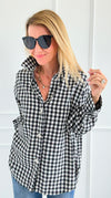Checked-In Italian Woven Top-110 Long Sleeve Tops-TATTOO Z-Coastal Bloom Boutique, find the trendiest versions of the popular styles and looks Located in Indialantic, FL