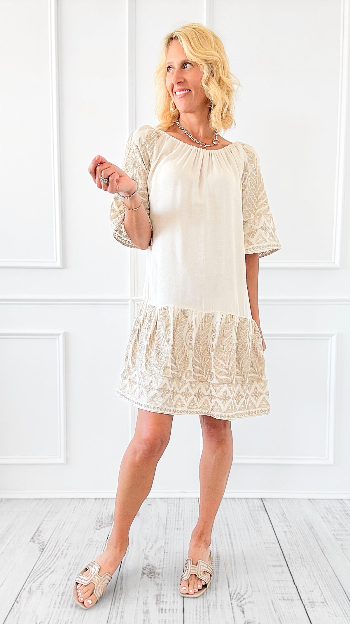 Nomad Spirit Off-Shoulder Dress-200 Dresses/Jumpsuits/Rompers-original usa-Coastal Bloom Boutique, find the trendiest versions of the popular styles and looks Located in Indialantic, FL