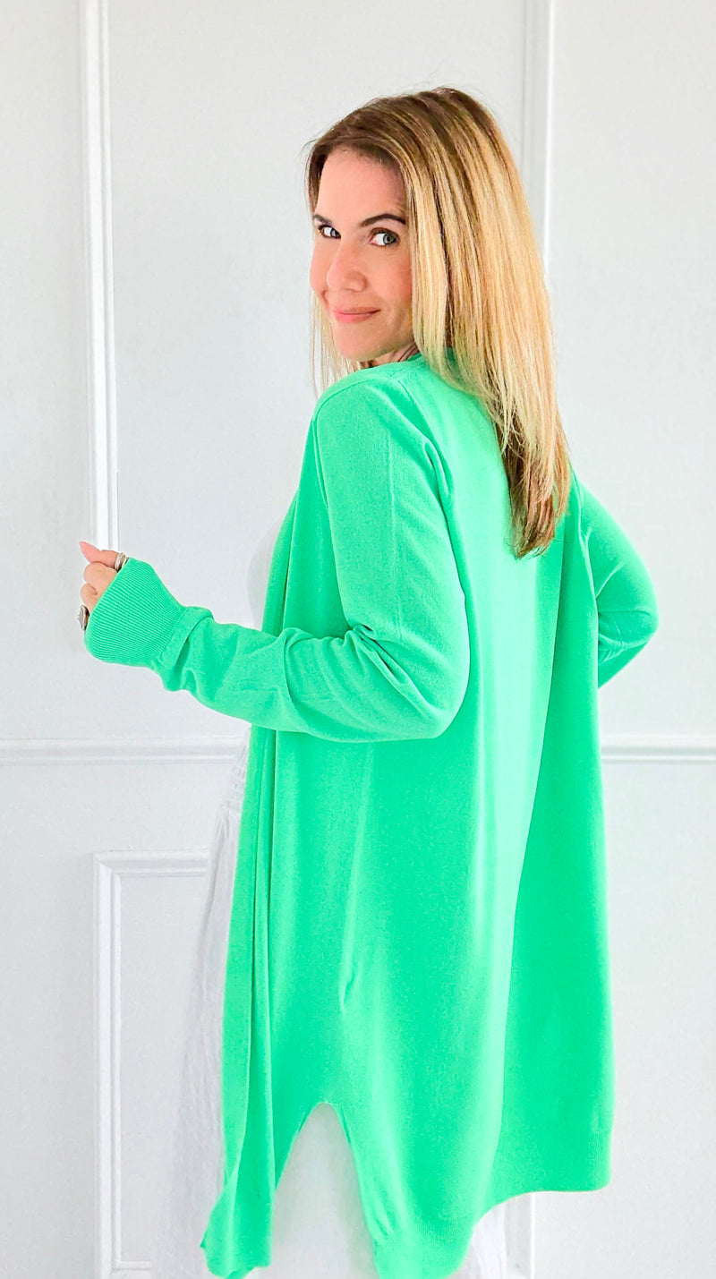Breeze Italian Cardigan- Neon Green-150 Cardigan Layers-PROFITER-Coastal Bloom Boutique, find the trendiest versions of the popular styles and looks Located in Indialantic, FL