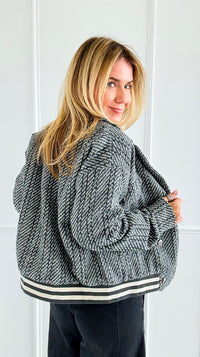 City Signal Bomber Jacket-160 Jackets-mystree-Coastal Bloom Boutique, find the trendiest versions of the popular styles and looks Located in Indialantic, FL