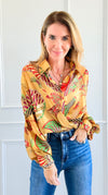 Botanical Dream Button-Up Top-130 Long Sleeve Tops-Rousseau-Coastal Bloom Boutique, find the trendiest versions of the popular styles and looks Located in Indialantic, FL