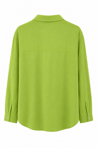 Relaxed Button Front Top - Apple Green