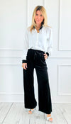Plush Pull on Pant-Black-100 Pants-NALI COLLECTIONS-Coastal Bloom Boutique, find the trendiest versions of the popular styles and looks Located in Indialantic, FL