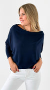 The Anywhere Luxe Knit Top - Navy-110 Long Sleeve Tops-Six/ Fifty-Coastal Bloom Boutique, find the trendiest versions of the popular styles and looks Located in Indialantic, FL