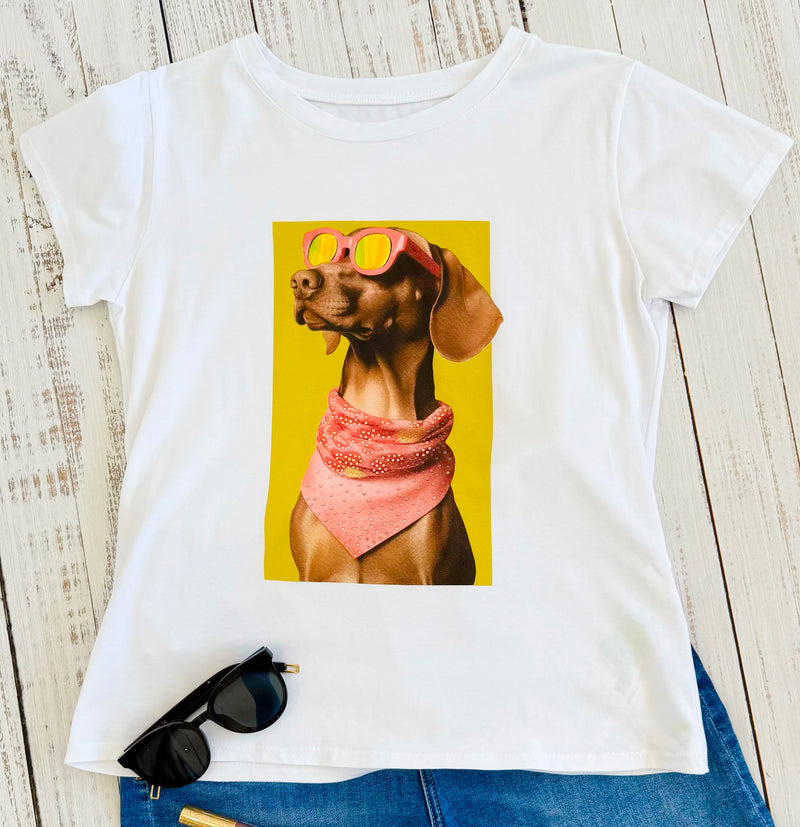 Prism Pooch Italian T-Shirt-110 short Sleeve Top-PUNTO NUEVO-Coastal Bloom Boutique, find the trendiest versions of the popular styles and looks Located in Indialantic, FL