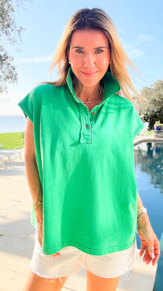 Sunlit Ease Top -  Kelly Green