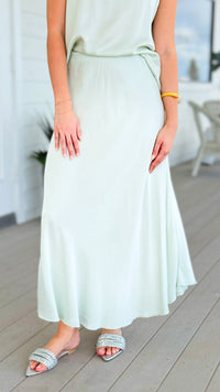 Just My Type Italian Skirt- Sage