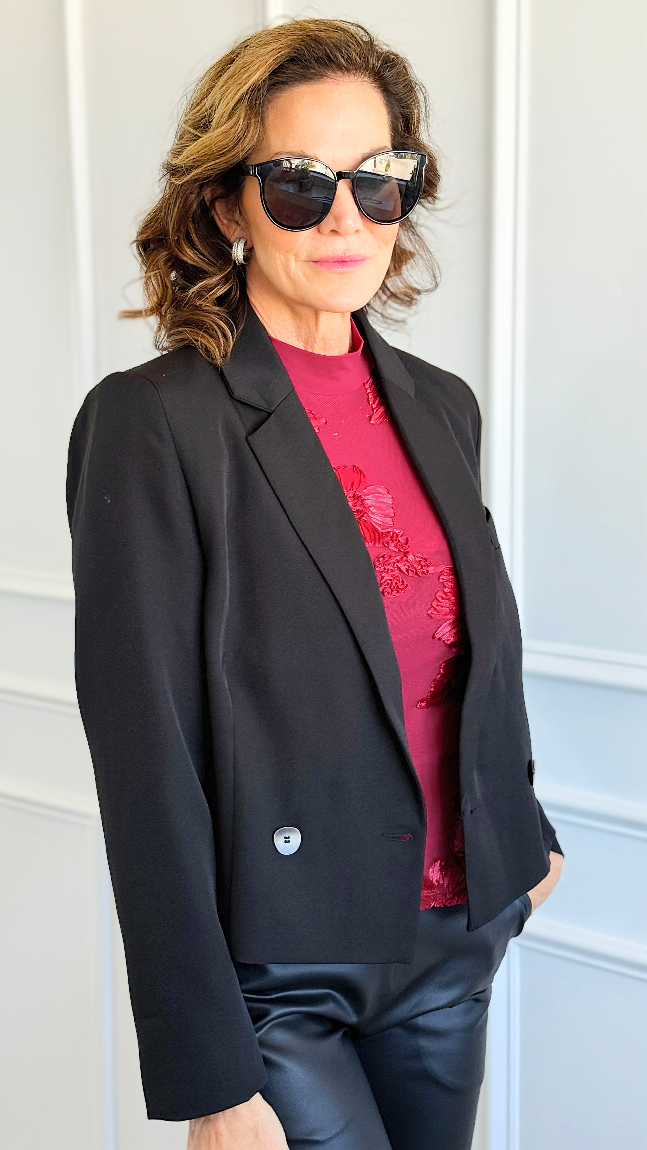 City Muse Cropped Blazer - Black-160 Jackets-oddi-Coastal Bloom Boutique, find the trendiest versions of the popular styles and looks Located in Indialantic, FL