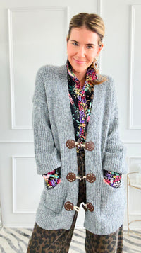 Toggle Trim Knit Cardigan