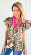 Petal Pop Ruffle Sleeve Blouse-110 Short Sleeve Tops-entro-Coastal Bloom Boutique, find the trendiest versions of the popular styles and looks Located in Indialantic, FL