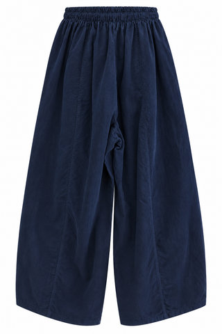 Soft Ribbed Italian Barrel Pant- Navy