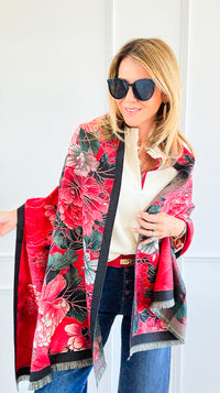 Imperial Peony Blanket Scarf-260 Other Accessories-Original USA-Coastal Bloom Boutique, find the trendiest versions of the popular styles and looks Located in Indialantic, FL