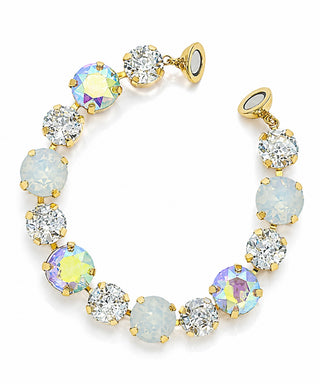 Graduated Stone Magnetic Bracelet - Clear/AB/Gold