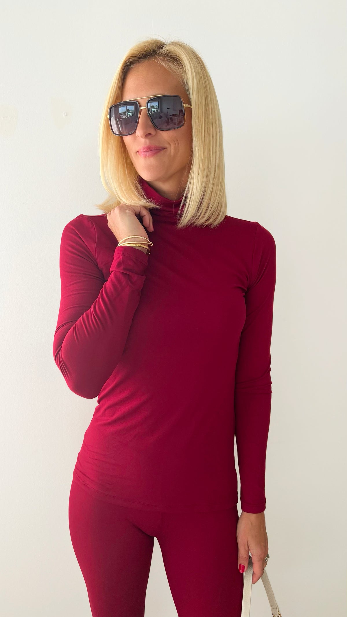 Brushed Microfiber Lounge Set- Cabernet-210 Loungewear/Sets-Zenana-Coastal Bloom Boutique, find the trendiest versions of the popular styles and looks Located in Indialantic, FL