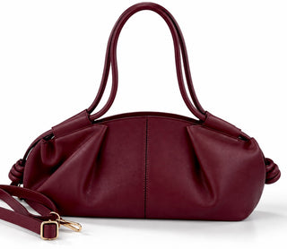 Knotted Luxe Italian Leather Bag - Plum