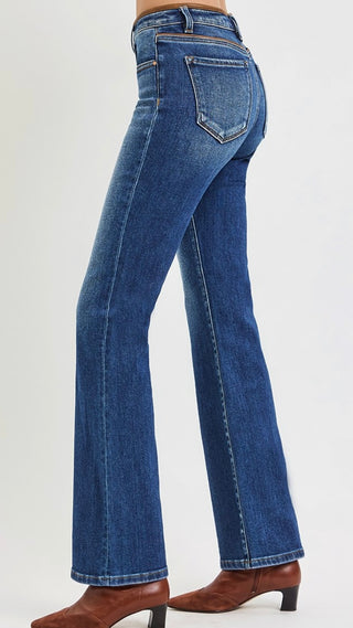 Mid Rise Tummy Control Stretch Bootcut Jeans