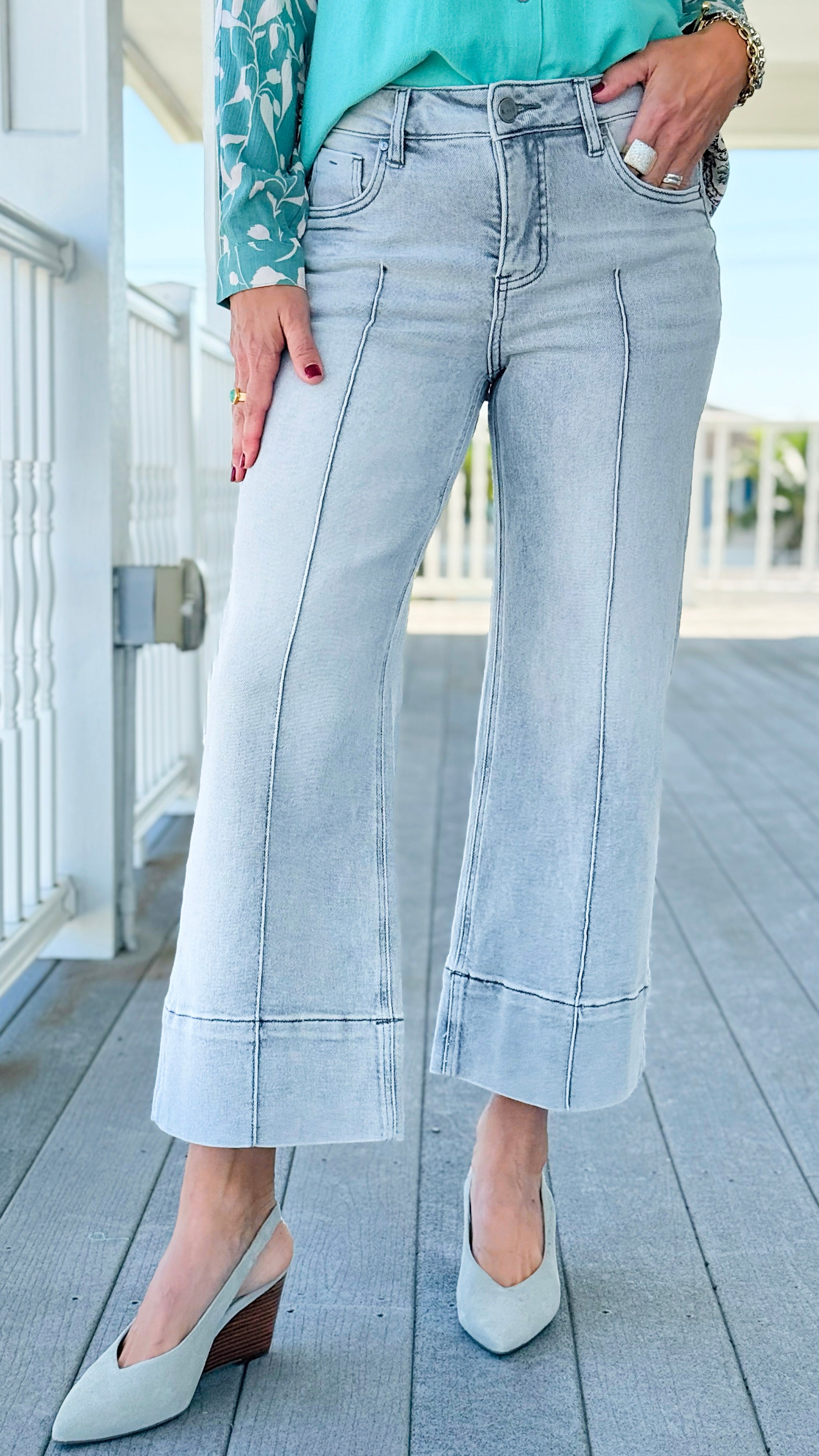 Defined Structure Crop Pants-170 Bottoms-Risen-Coastal Bloom Boutique, find the trendiest versions of the popular styles and looks Located in Indialantic, FL
