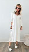 Italian Sweater Maxi Dress - Ivory-200 dresses/jumpsuits/rompers-Germany-Coastal Bloom Boutique, find the trendiest versions of the popular styles and looks Located in Indialantic, FL