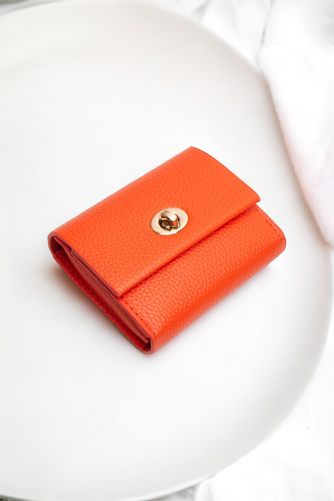 Faux Leather Card Holder Wallet - Orange-240 Bags-Wona Trading-Coastal Bloom Boutique, find the trendiest versions of the popular styles and looks Located in Indialantic, FL