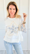 Coastal Star Patch Sweatshirt-110 Long Sleeve Tops-oddi-Coastal Bloom Boutique, find the trendiest versions of the popular styles and looks Located in Indialantic, FL