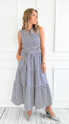 Sailaway Stripe Tiered Midi Dress-200 Dresses/Jumpsuits/Rompers-she+sky-Coastal Bloom Boutique, find the trendiest versions of the popular styles and looks Located in Indialantic, FL