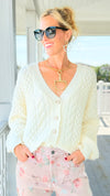Snowfall Dream Knit Cardigan - Cream-150 Cardigans/Layers-Umgee-Coastal Bloom Boutique, find the trendiest versions of the popular styles and looks Located in Indialantic, FL