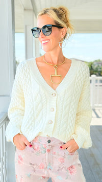 Snowfall Dream Knit Cardigan - Cream-150 Cardigans/Layers-Umgee-Coastal Bloom Boutique, find the trendiest versions of the popular styles and looks Located in Indialantic, FL