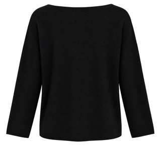 Soho Italian Boatneck Pullover - Black