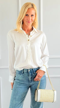 Smooth as Silk Woven Blouse-110 Long Sleeve Tops-LOVE TREE-Coastal Bloom Boutique, find the trendiest versions of the popular styles and looks Located in Indialantic, FL