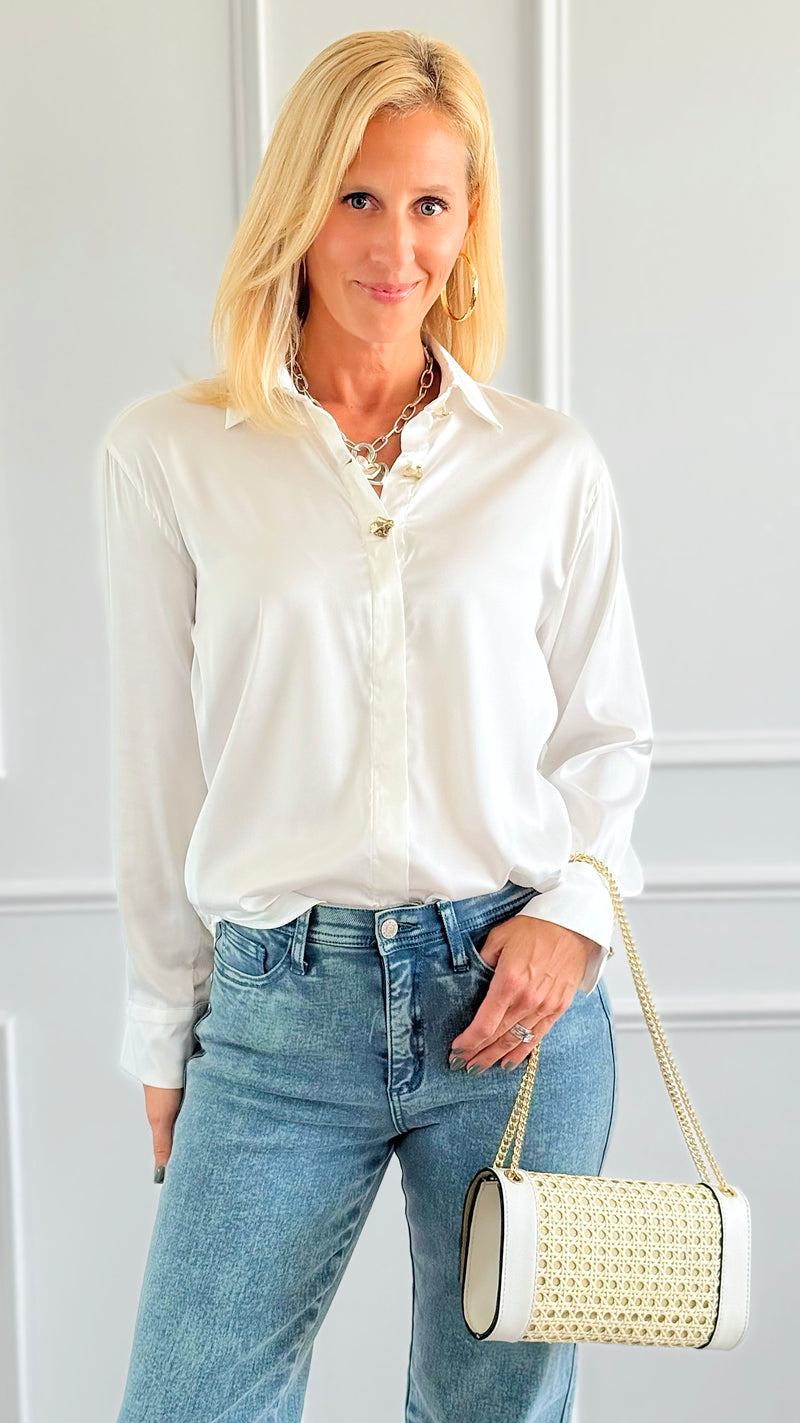 Smooth as Silk Woven Blouse-110 Long Sleeve Tops-LOVE TREE-Coastal Bloom Boutique, find the trendiest versions of the popular styles and looks Located in Indialantic, FL