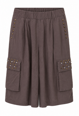 Studded Socialite Italian Short- Brown
