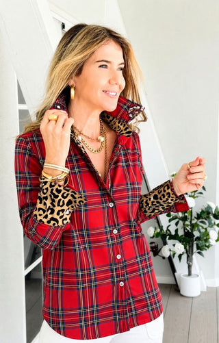 Leopard Society Italian Hampton Blouse