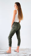 Skull Wish List Italian Joggers- Olive-pants-Italianissimo-Coastal Bloom Boutique, find the trendiest versions of the popular styles and looks Located in Indialantic, FL