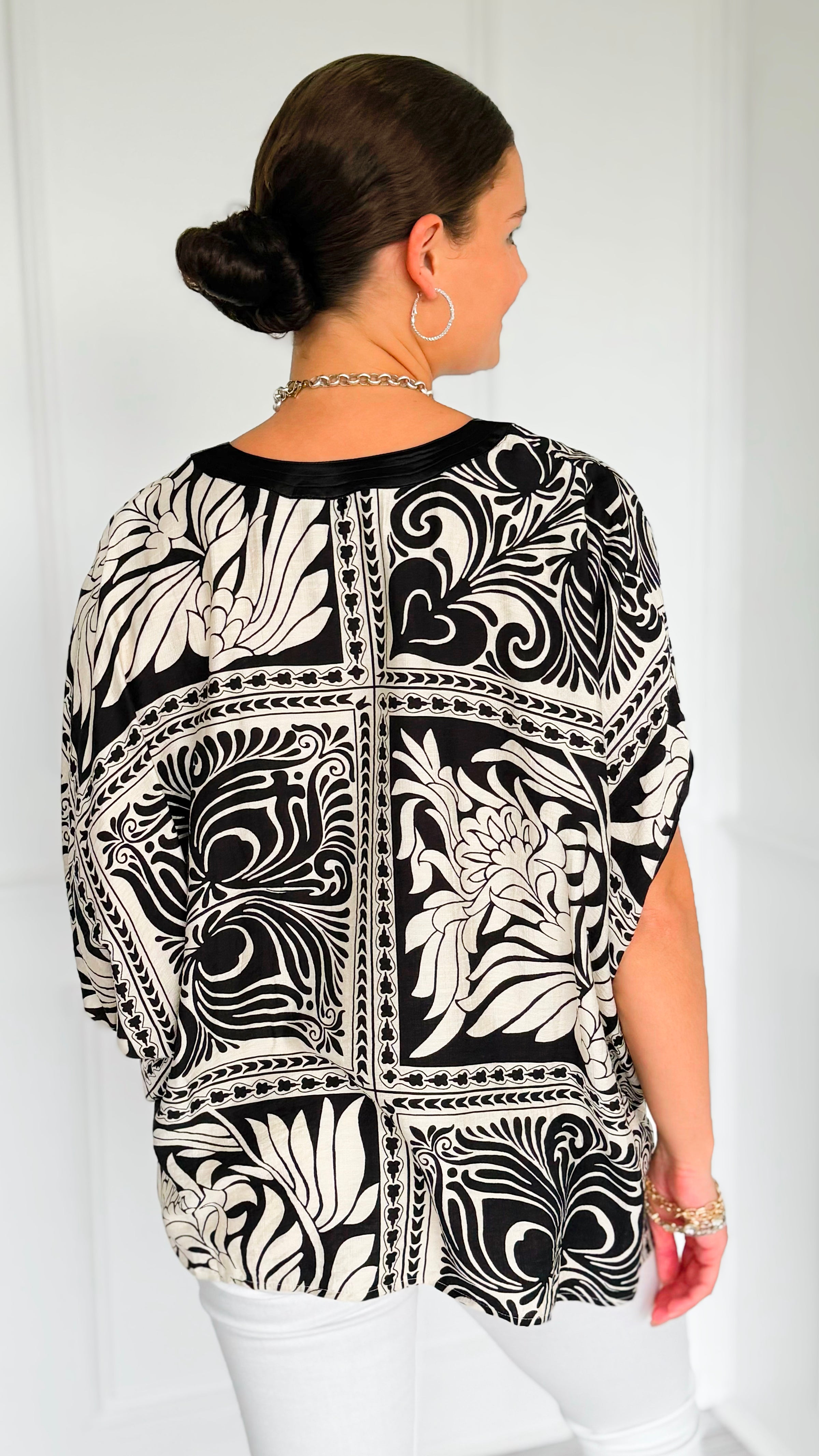 Sketchbook Stroll Popover Top-110 Short Sleeve Tops-GIGIO-Coastal Bloom Boutique, find the trendiest versions of the popular styles and looks Located in Indialantic, FL