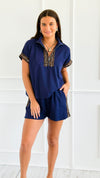 Weekend Mood Leopard Trim Set-210 Loungewear/sets-she + sky-Coastal Bloom Boutique, find the trendiest versions of the popular styles and looks Located in Indialantic, FL