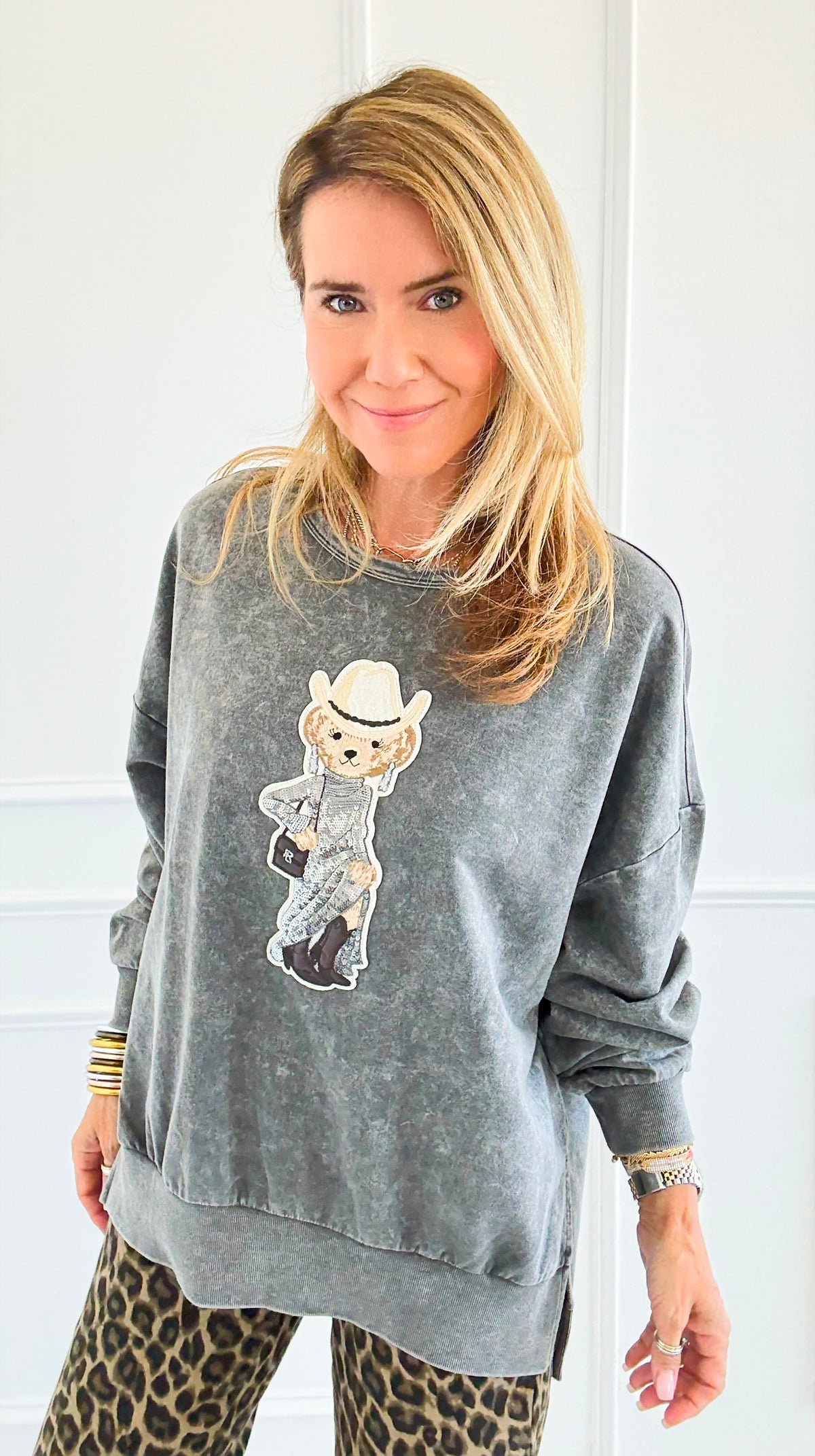 CB Custom - Rodeo Runway Sweatshirt-130 Long Sleeve Tops-Blu Pepper / Holly-Coastal Bloom Boutique, find the trendiest versions of the popular styles and looks Located in Indialantic, FL