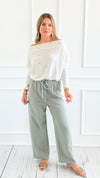 Eileen Cozy Lounge Pant - Sage-100 Pants-Mono B-Coastal Bloom Boutique, find the trendiest versions of the popular styles and looks Located in Indialantic, FL