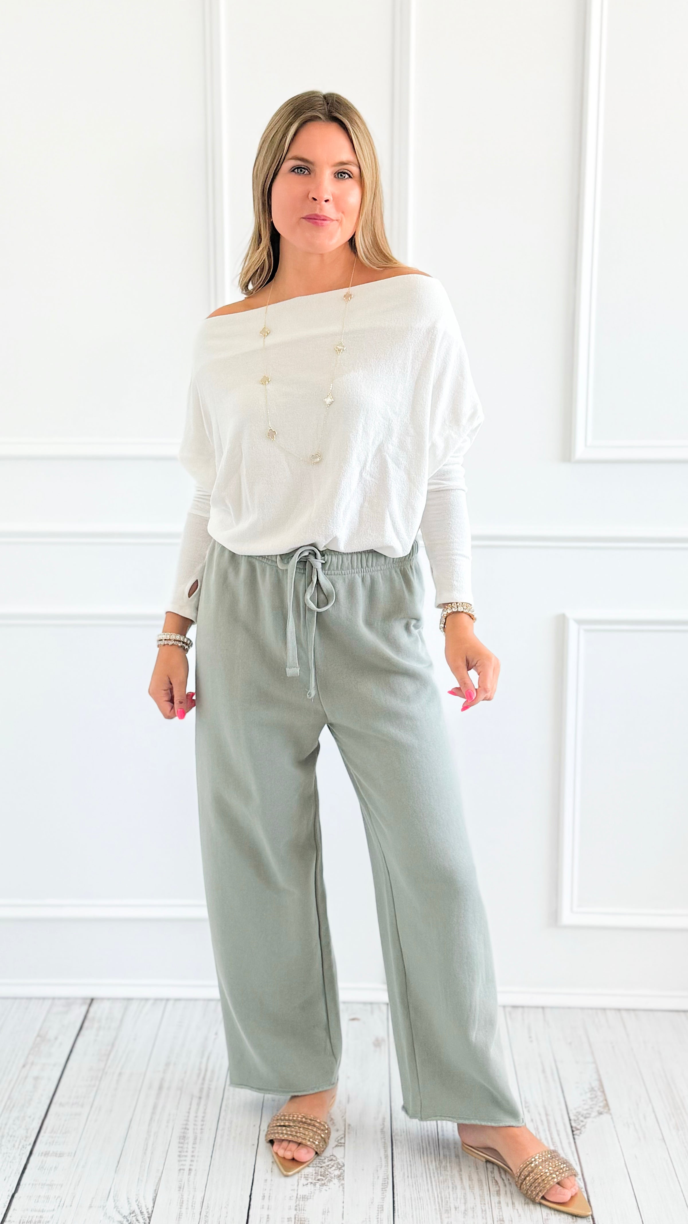 Eileen Cozy Lounge Pant - Sage-100 Pants-Mono B-Coastal Bloom Boutique, find the trendiest versions of the popular styles and looks Located in Indialantic, FL