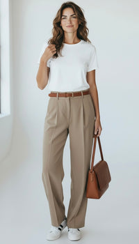 Soft Horizon Pleated Trousers-170 Bottoms/Shorts-Rousseau-Coastal Bloom Boutique, find the trendiest versions of the popular styles and looks Located in Indialantic, FL