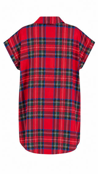 Festive Plaid Italian Button Down Dress