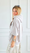 Iconic Italian Hooded Sweatshirt-110 Long Sleeve Tops-LAVVIA-Coastal Bloom Boutique, find the trendiest versions of the popular styles and looks Located in Indialantic, FL