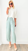 Back to Work Trousers - Dusty mint-170 Bottoms-GIGIO-Coastal Bloom Boutique, find the trendiest versions of the popular styles and looks Located in Indialantic, FL