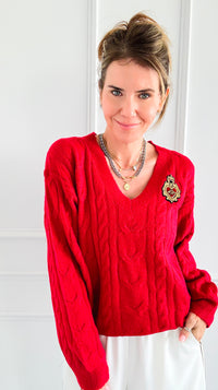 CB Custom Heart of Royalty Sweater-140 Sweaters-style up / Holly-Coastal Bloom Boutique, find the trendiest versions of the popular styles and looks Located in Indialantic, FL