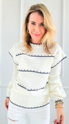 Vivid Lines Sweater-140 Sweaters-Rousseau-Coastal Bloom Boutique, find the trendiest versions of the popular styles and looks Located in Indialantic, FL