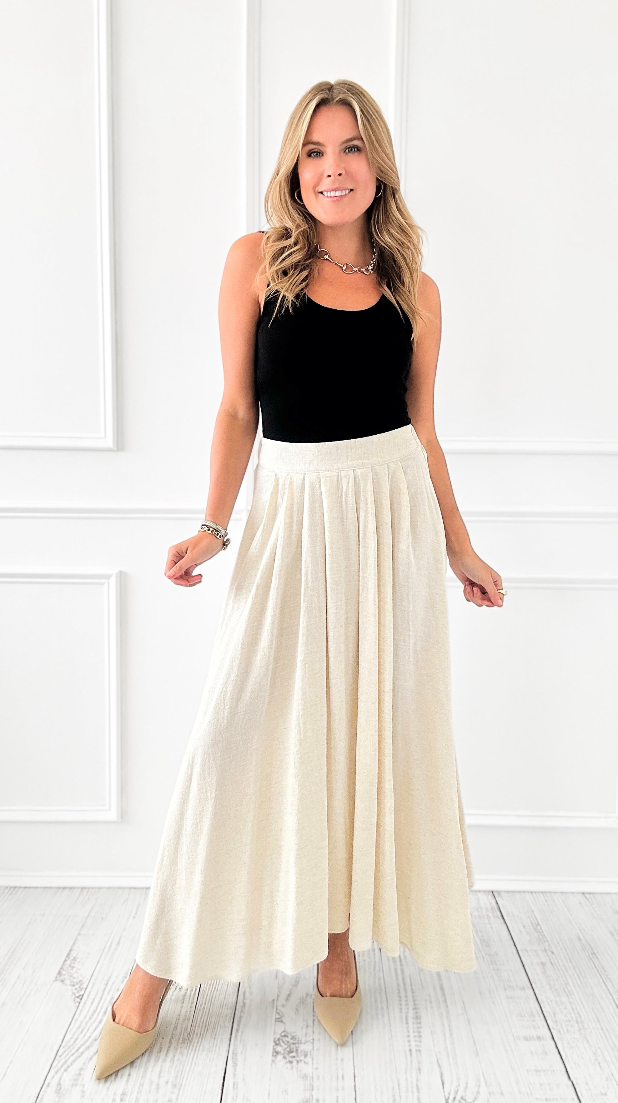 Driftwood Breeze Pleated Skirt-170 Bottoms-Blu Pepper-Coastal Bloom Boutique, find the trendiest versions of the popular styles and looks Located in Indialantic, FL
